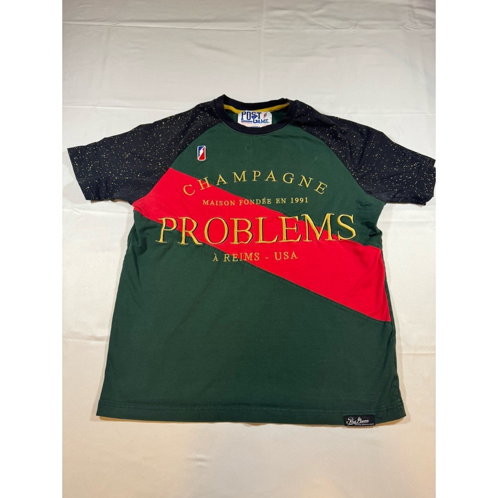 POST GAME Champagne Problems Jersey Shirt Mens Medium Green Red Streetwear
